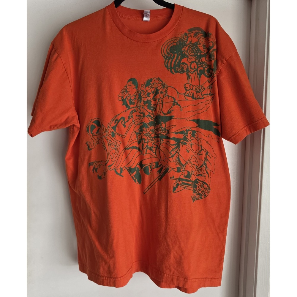American Apparel T-Shirt XL Orange Graphic Print Short Sleeve Crew Neck Cotton